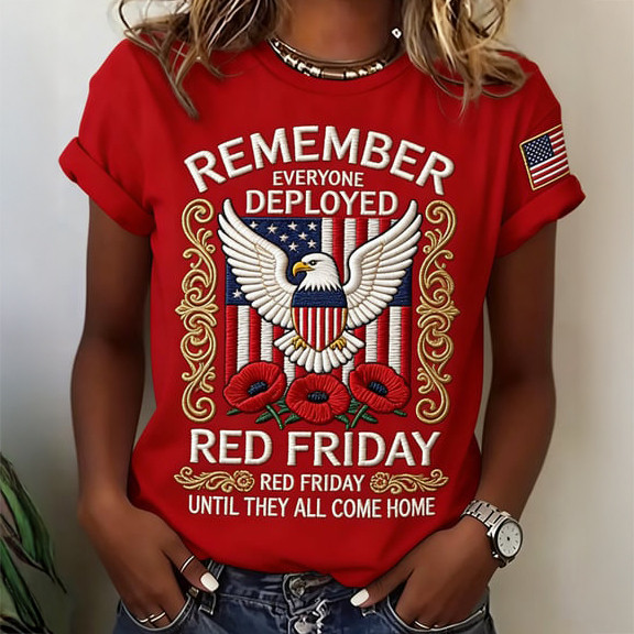 Red Friday Remember Everyone Deployed Eagle T-Shirt Until They All Come Home Shirt Red Friday Gift