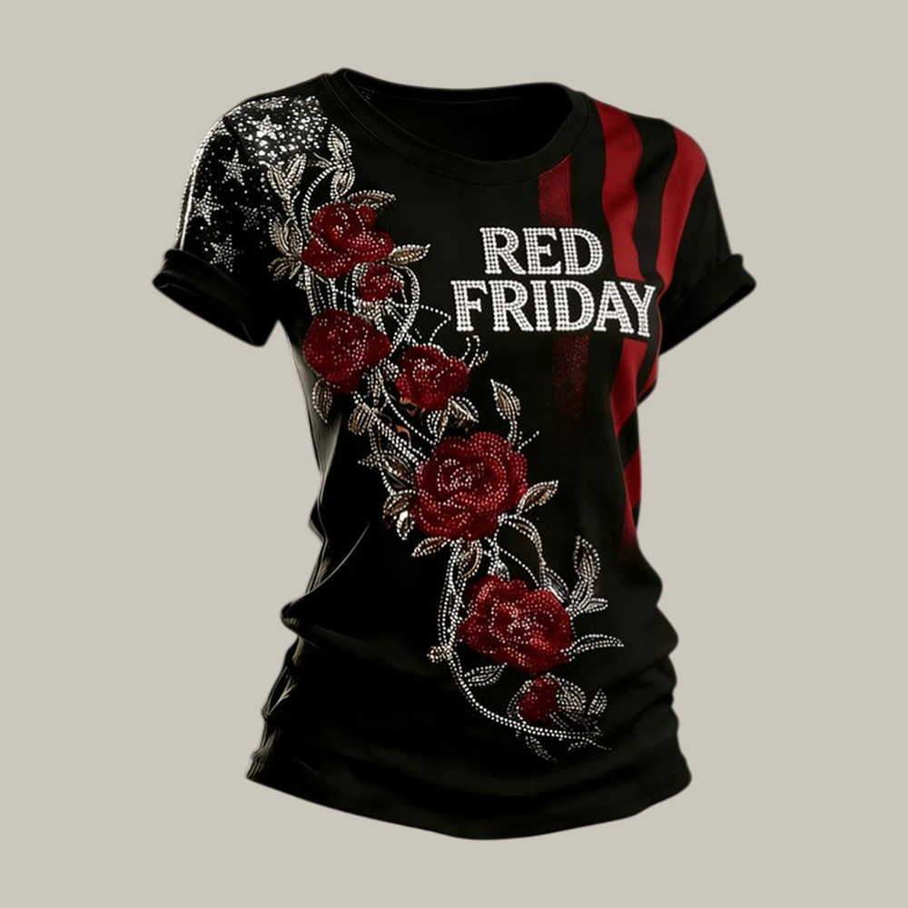 Red Friday Remember Everyone Deployed Floral T-Shirt Red Friday Clothes Gift For Mother