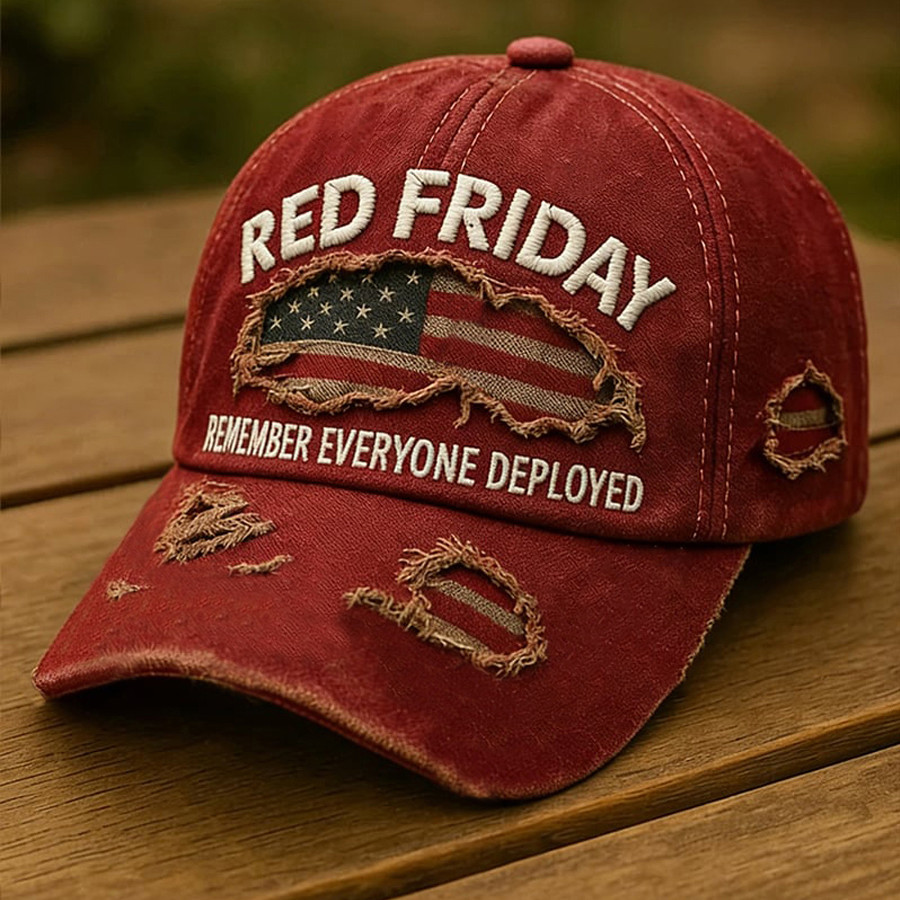 Red Friday Remember Everyone Deployed Hat Vintage American Flag Baseball Cap Memorial Gift