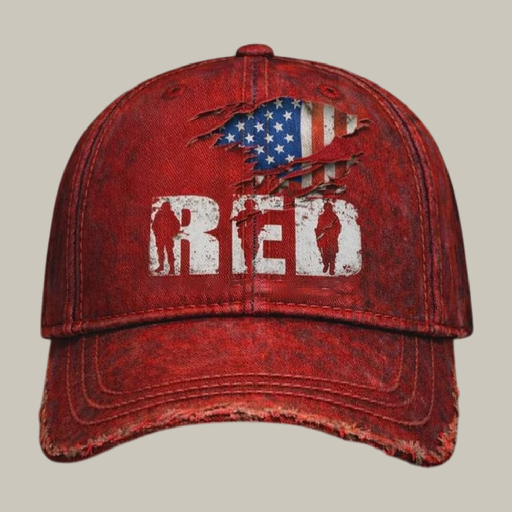 Red Friday Remember Everyone Deployed Hat Vintage Military Baseball Cap Gift Idea