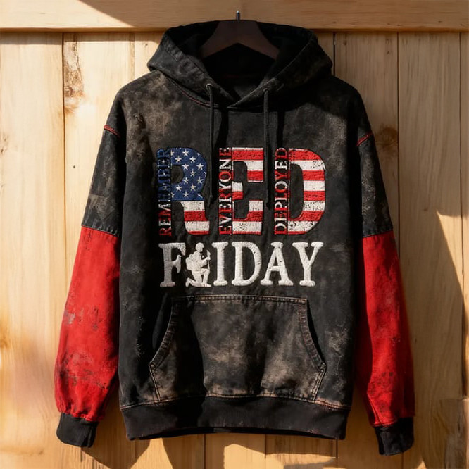 Red Friday Remember Everyone Deployed Hoodie American Flag Apparel Red Friday Gift Idea