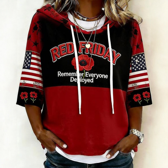 Red Friday Remember Everyone Deployed Hoodie American Flag Red Friday Apparel Mother's Day Gift