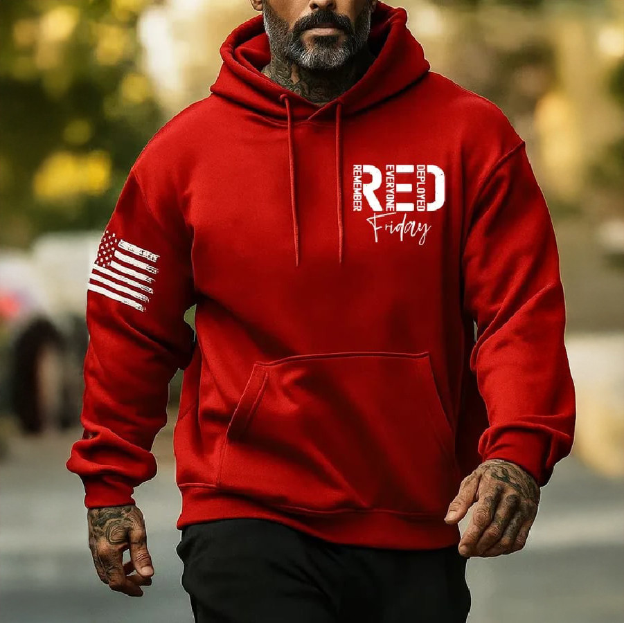 Red Friday Remember Everyone Deployed Hoodie Military Appreciation Month Apparel