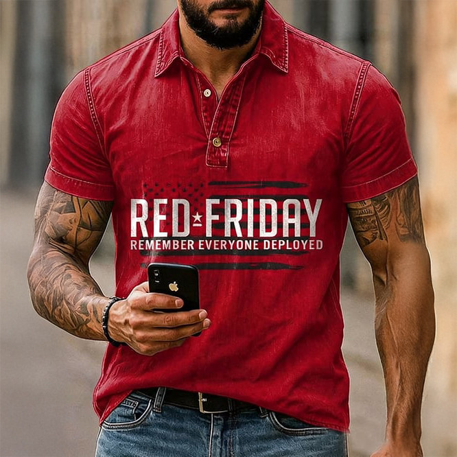 Red Friday Remember Everyone Deployed Polo Shirt Red Friday Clothes Good Gift For Dad