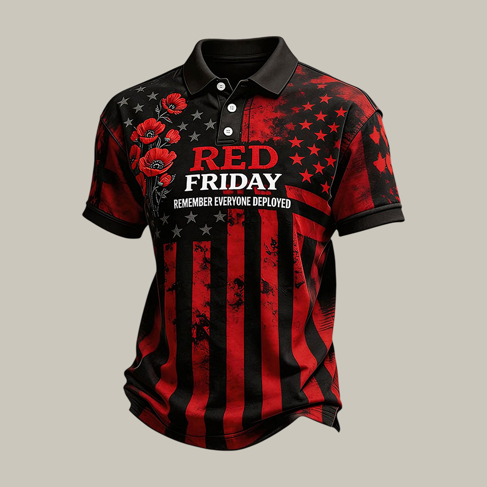 Red Friday Remember Everyone Deployed Polo Shirt Red Friday Clothing Line Gift For Father