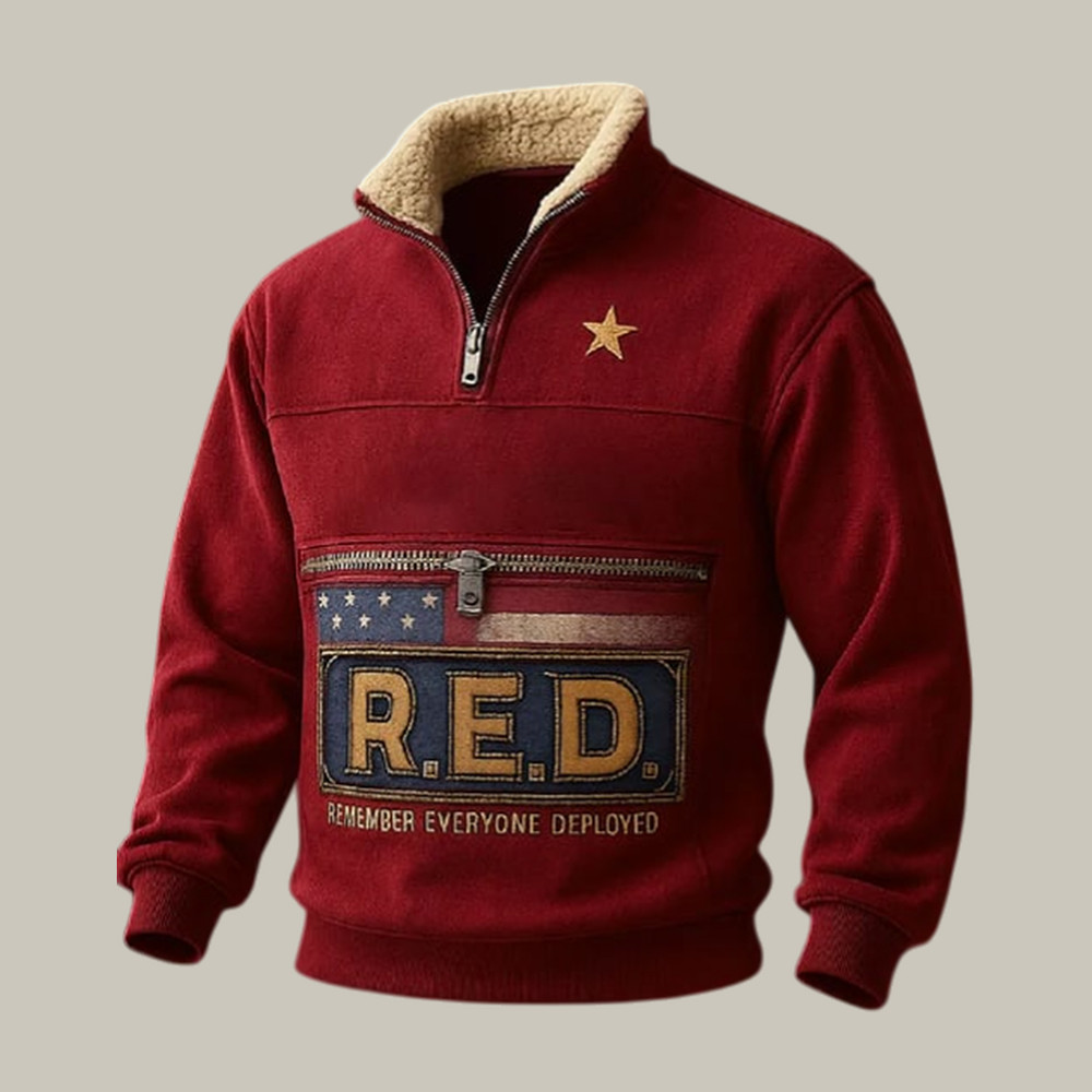 Red Friday Remember Everyone Deployed Stand Up Collar Sweater Red Friday Apparel Gift For Him