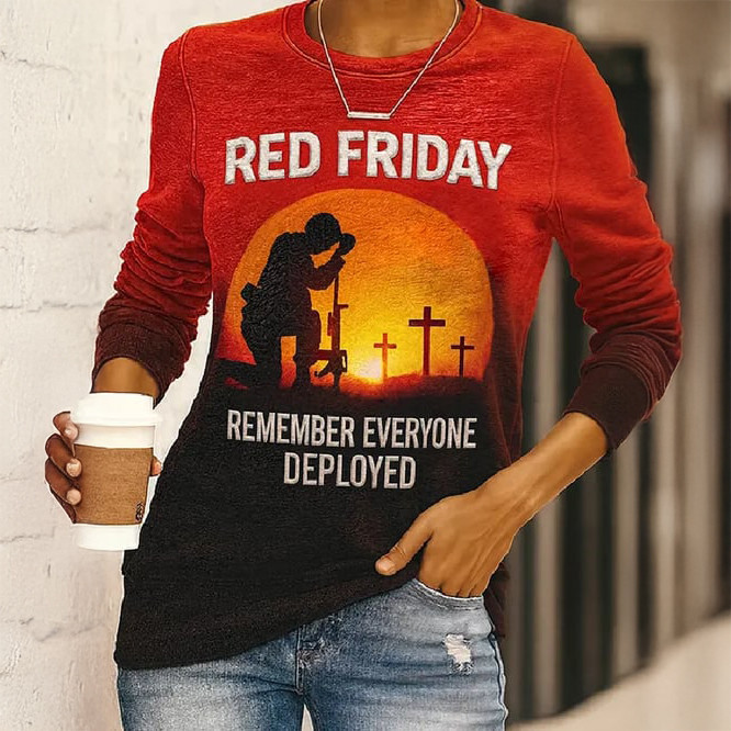 Red Friday Remember Everyone Deployed Sweatshirt Red Friday Clothing Veteran Mom Gift
