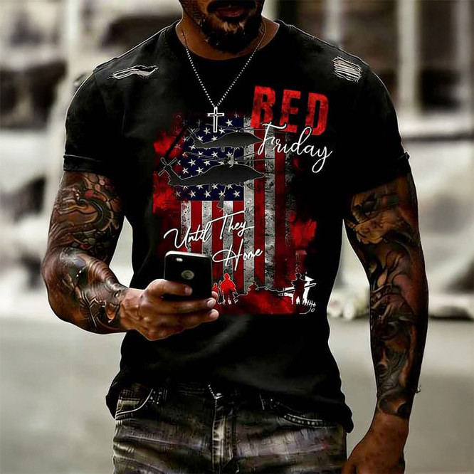 Red Friday Remember Everyone Deployed T-Shirt American Flag Shirt Father's Day Present