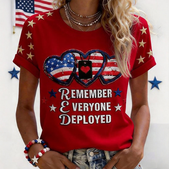 Red Friday Remember Everyone Deployed T-Shirt I Wear Red On Fridays Shirt Gift For Her