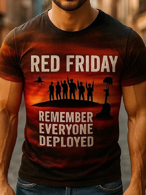 Red Friday Remember Everyone Deployed T-Shirt Memorial Day Shirt Red Friday Gift For Dad