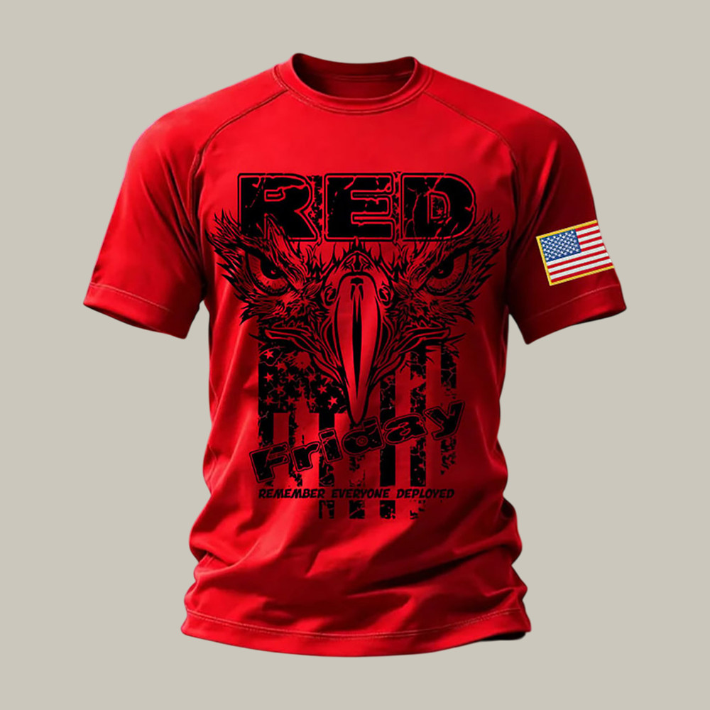 Red Friday Remember Everyone Deployed T-Shirt Patriotic Eagle Shirt Tribute Gift Idea