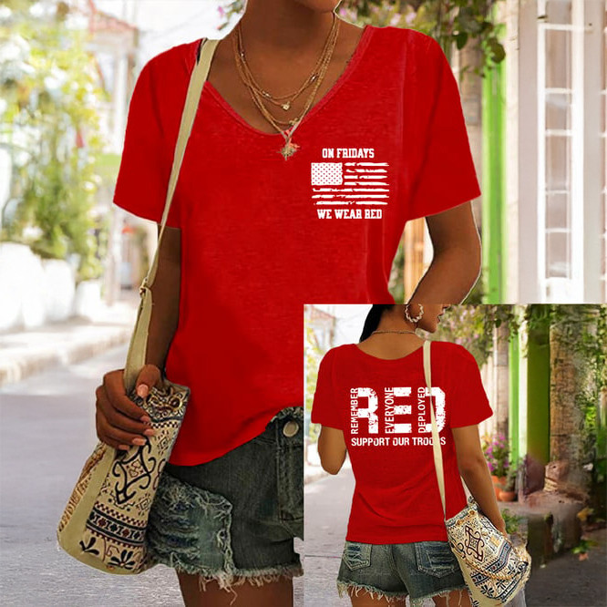Red Friday Remember Everyone Deployed V-Neck Shirt Red Friday Shirt Present For Mom