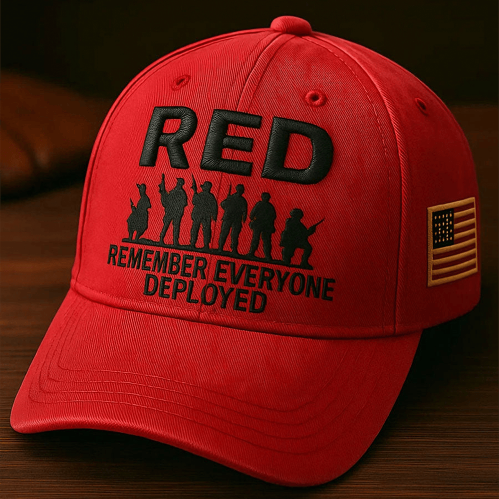 Red Friday Remember Everyone Deployed Veterans Hat RED Friday Baseball Cap