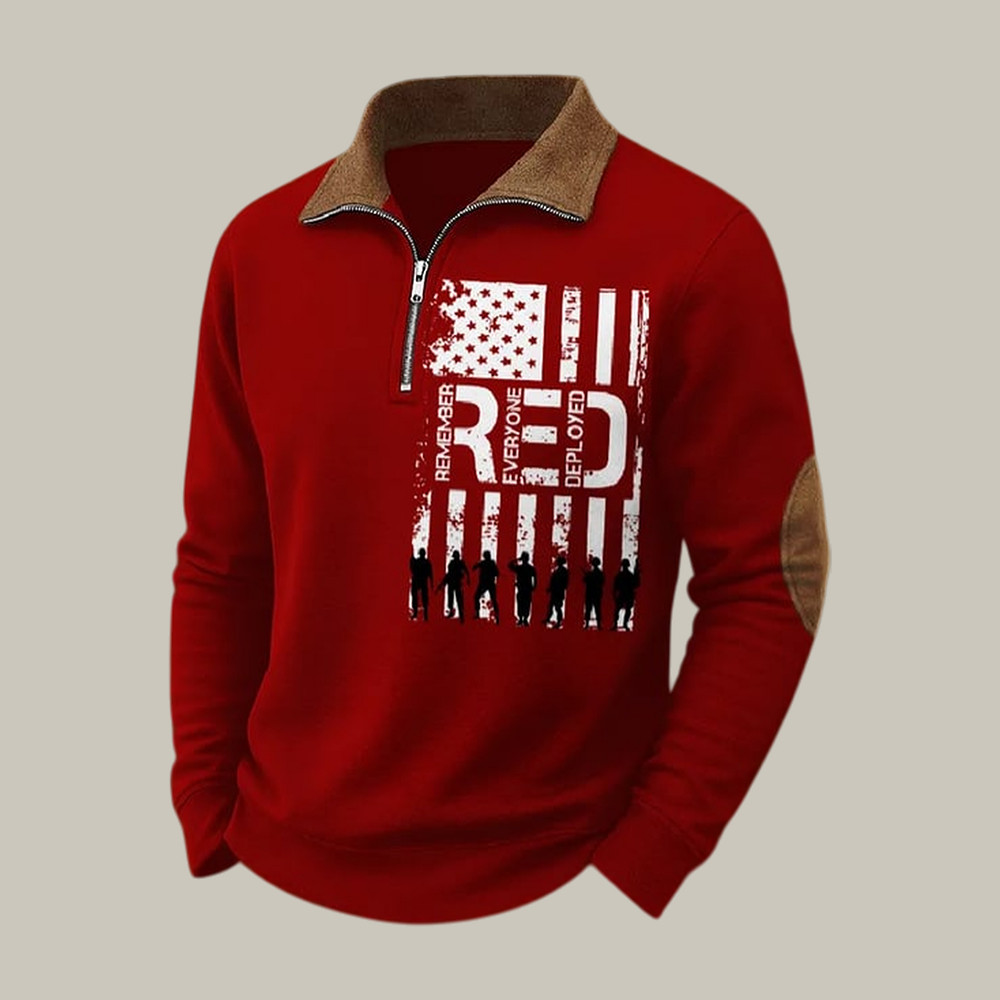 Red Friday Remember Everyone Deployed Zip Sweatshirt Red Friday Apparel Present Idea