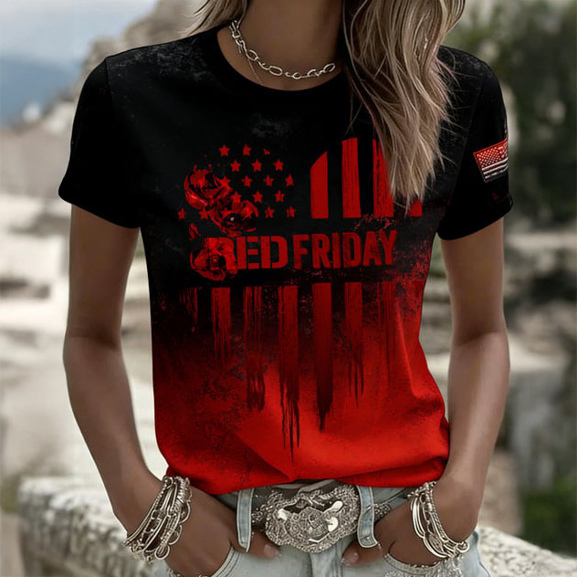 Red Friday Remember Everyone DeployedT-Shirt American Flag Shirt Red Friday Gift For Her