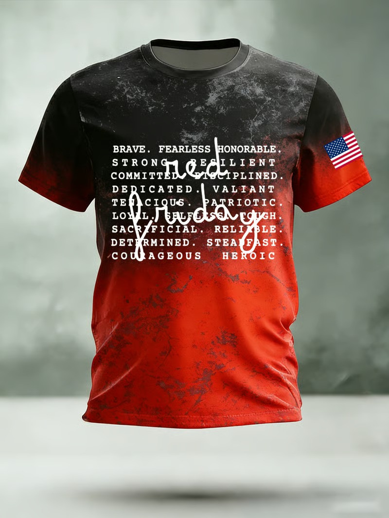Red Friday Soldier Prayer T-Shirt Patriotic Memorial Tribute Support Gift for Her