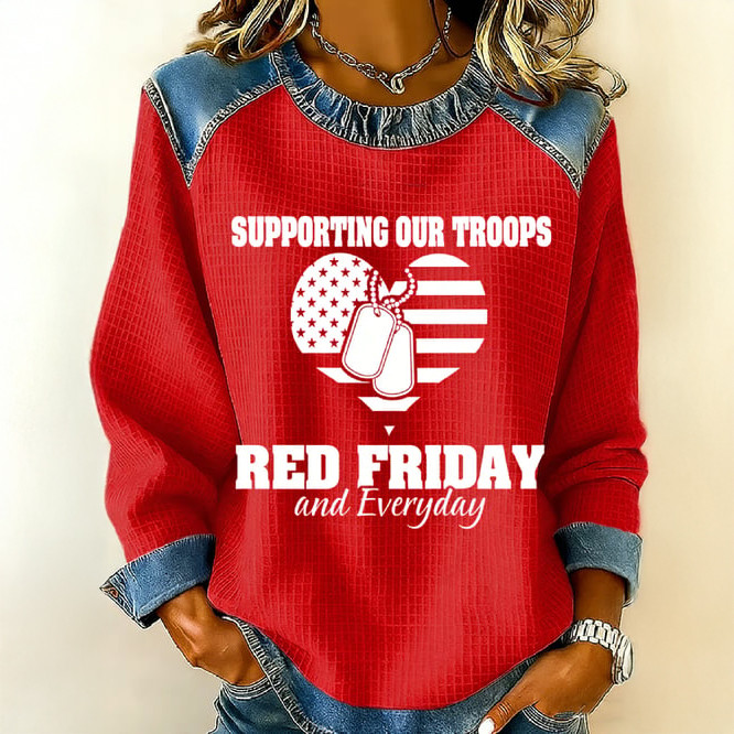 Red Friday Supporting Our Troops Sweatshirt Red Friday Apparel Present For Wife