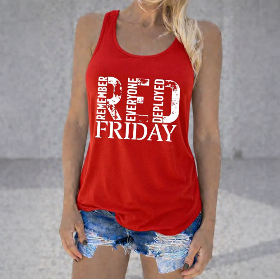 Red Friday Tank Top Remember Everyone Deployed Clothes Veteran Tribute Gifts