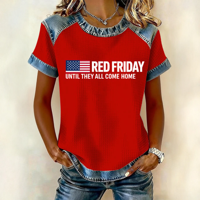 Red Friday Until They All Come Home T-Shirt American Flag Remember Everyone Deployed Merch