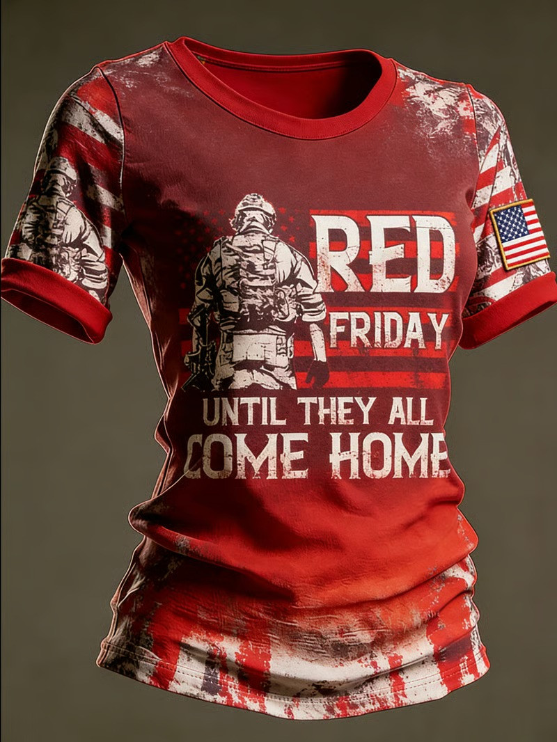 Red Friday Until They All Come Home T-Shirt Patriotic Military Wear Best Gift For Troops