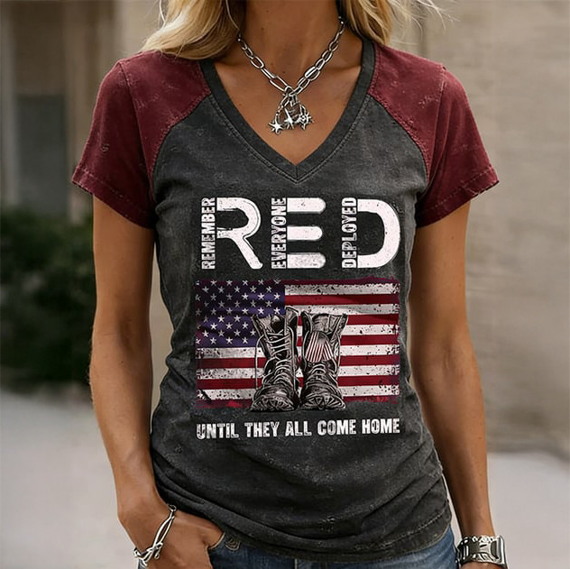 Red Friday Until They All Come Home V-Neck Shirt Red Friday Clothes Commemorative Gift