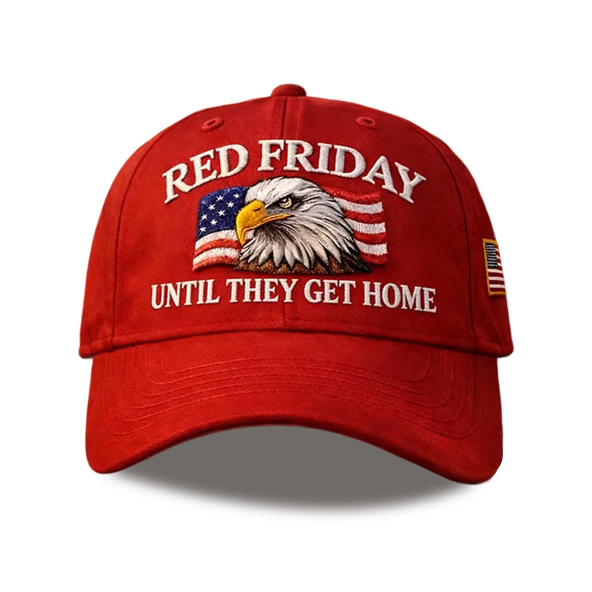Red Friday Until They Get Home Hat Military Bald Eagle American Flag Patriotic Cap Best Gift Families