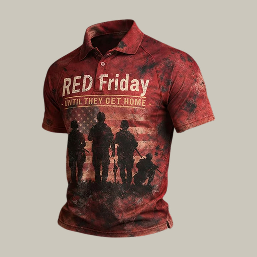 Red Friday Until They Get Home Polo Shirt Remember Everyone Deployed Shirt Gift For Dad