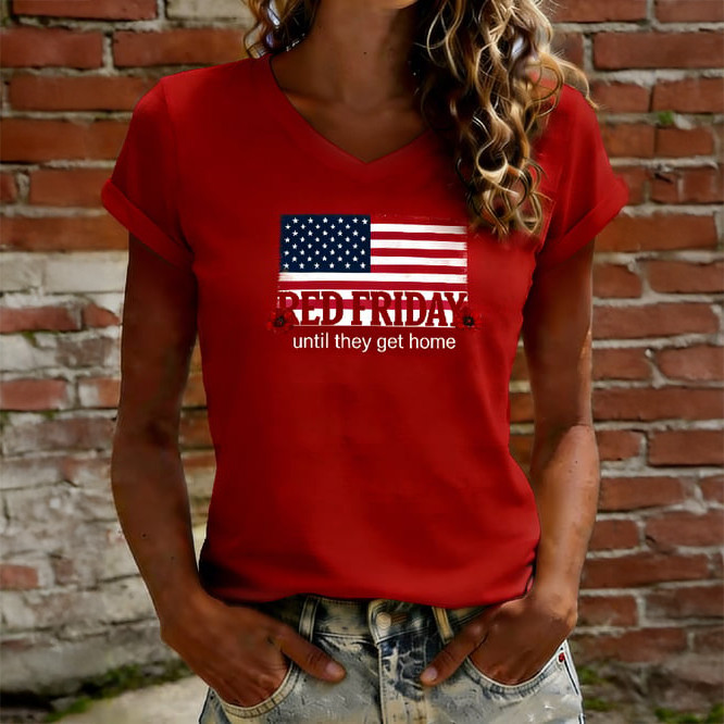 Red Friday Until They Get Home T-Shirt American Flag Red Friday Shirt Gift For Sisters