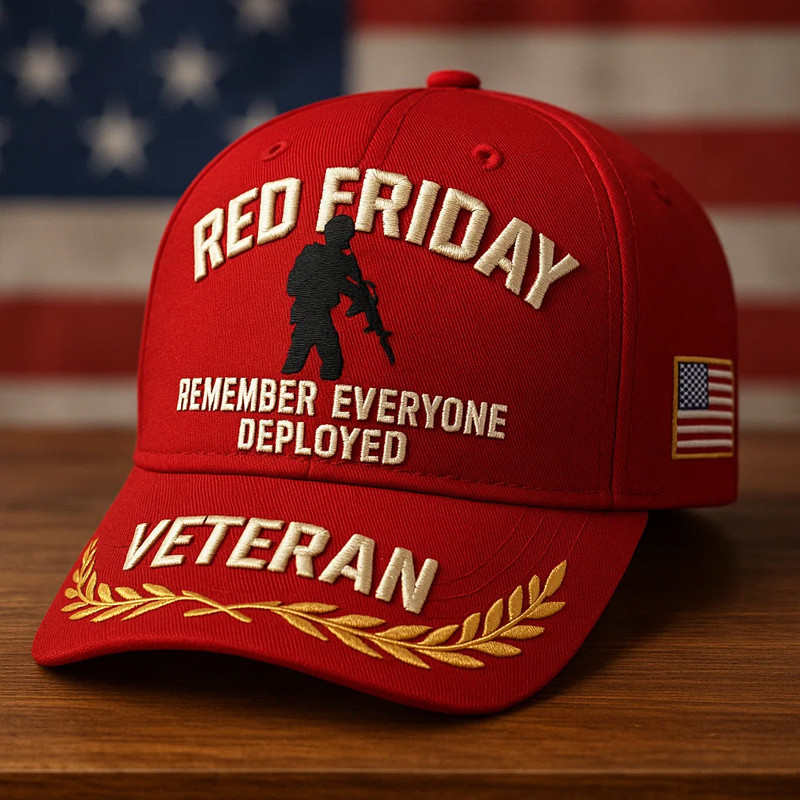 Red Friday Veteran Hat Remember Everyone Deployed American Flag Hat Memorial Gifts