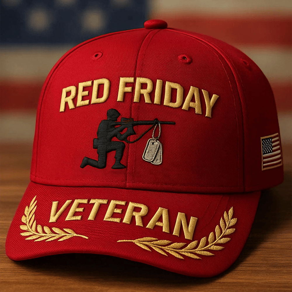 Red Friday Veteran Hat Today We Wear Red Baseball Cap Memorial Gift Ideas
