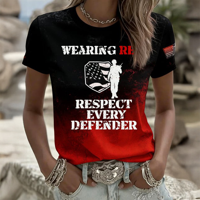 Red Friday Wearing Red Respect Every Defender T-Shirt Remember Everyone Deployed Shirt