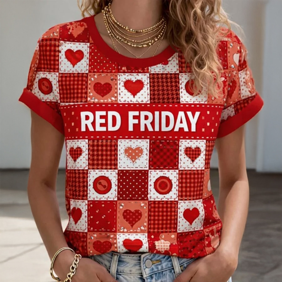 Red Fridays Heart T-Shirt Remember Everyone Deployed Clothes Red Fridays Gift For Veteran's Day