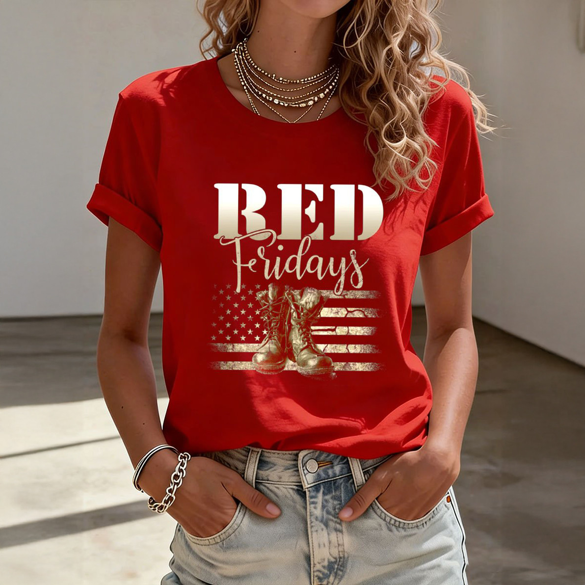 Red Fridays Patriotic T-Shirt Military Boots Red Fridays Shirt Best Gift For Supporters