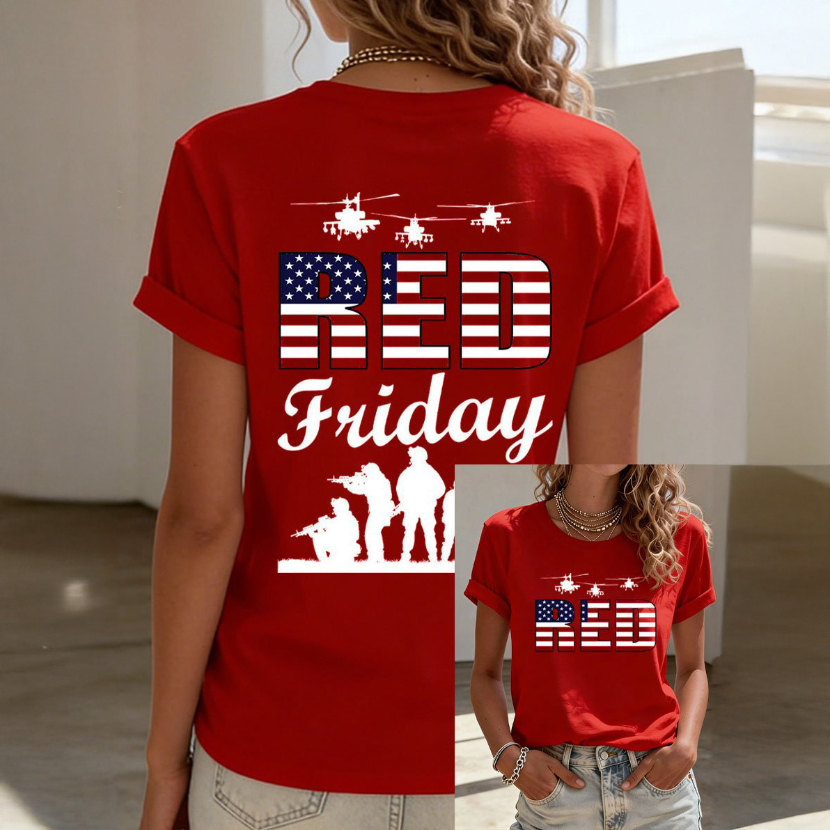 Red Fridays Patriotic T-Shirt We Wear Red On Fridays Merch Gift For Patriots