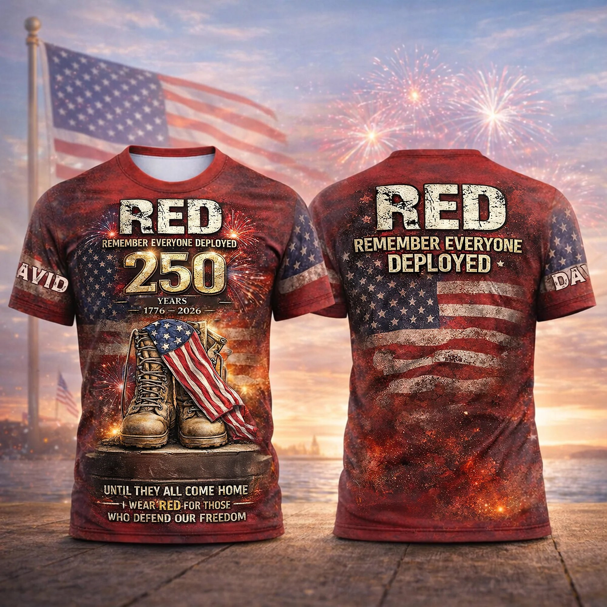 Red Fridays Remember Everyone Deployed T-Shirt 250Th Anniversary Shirt Patriotic Gift