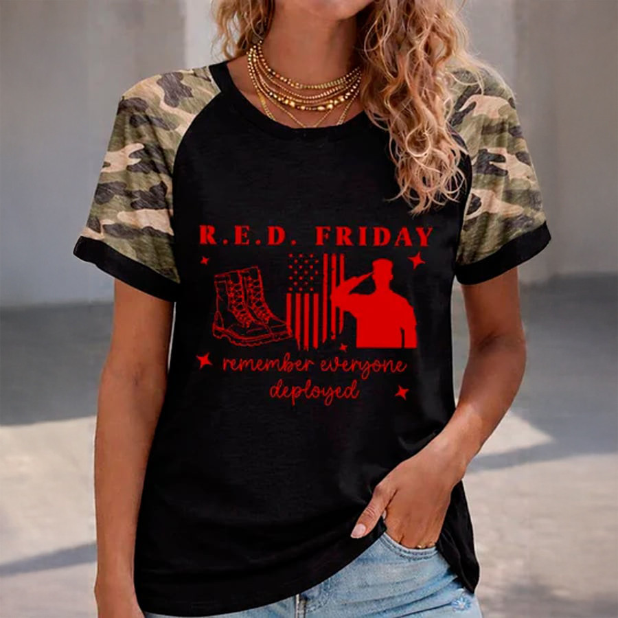 Red Fridays Remember Everyone Deployed T-Shirt Red Fridays Shirt Veteran's Day Gift