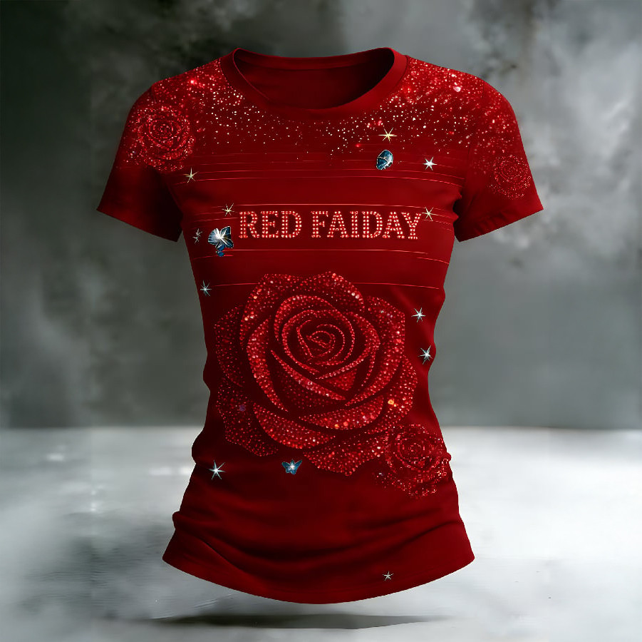 Red Fridays Rose T-Shirt We Wear Red On Friday Shirt Veteran's Day Gift