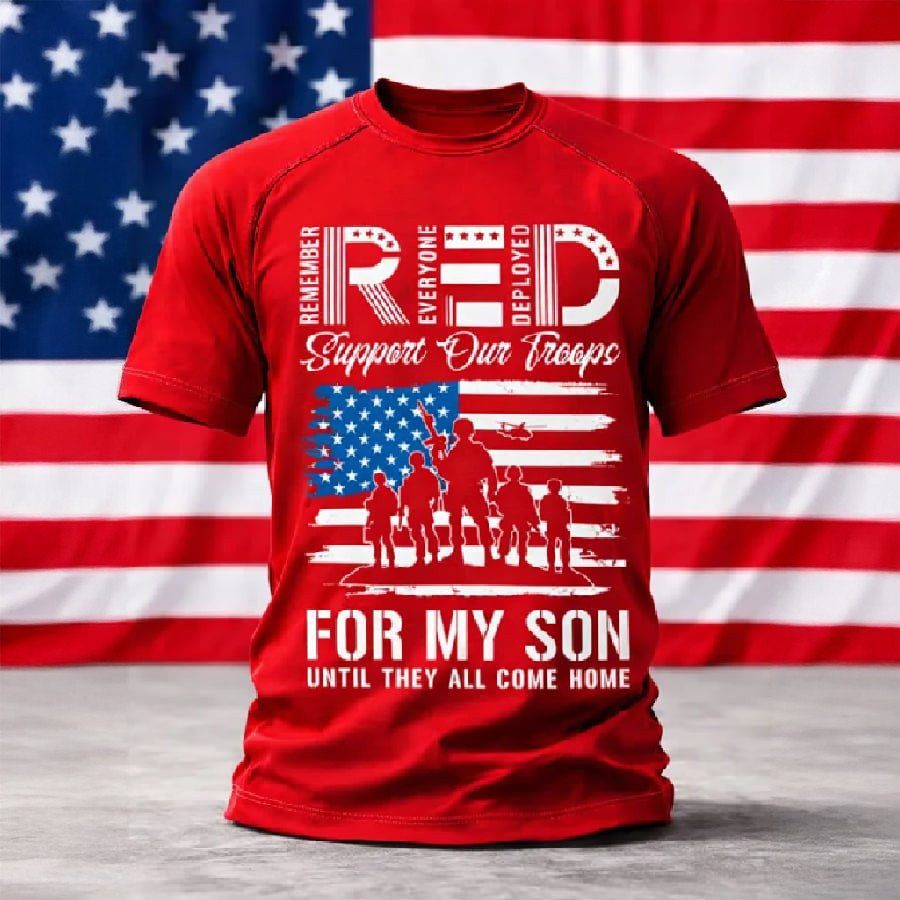 Red Fridays Support Our Troops T-Shirt We Wear Red On Fridays Shirt Gift For Patriotic Men