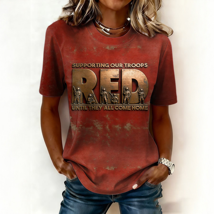 Red Fridays Support Out Trooops T-Shirt We Wear Red On Fridays Shirt Gift For Supporters