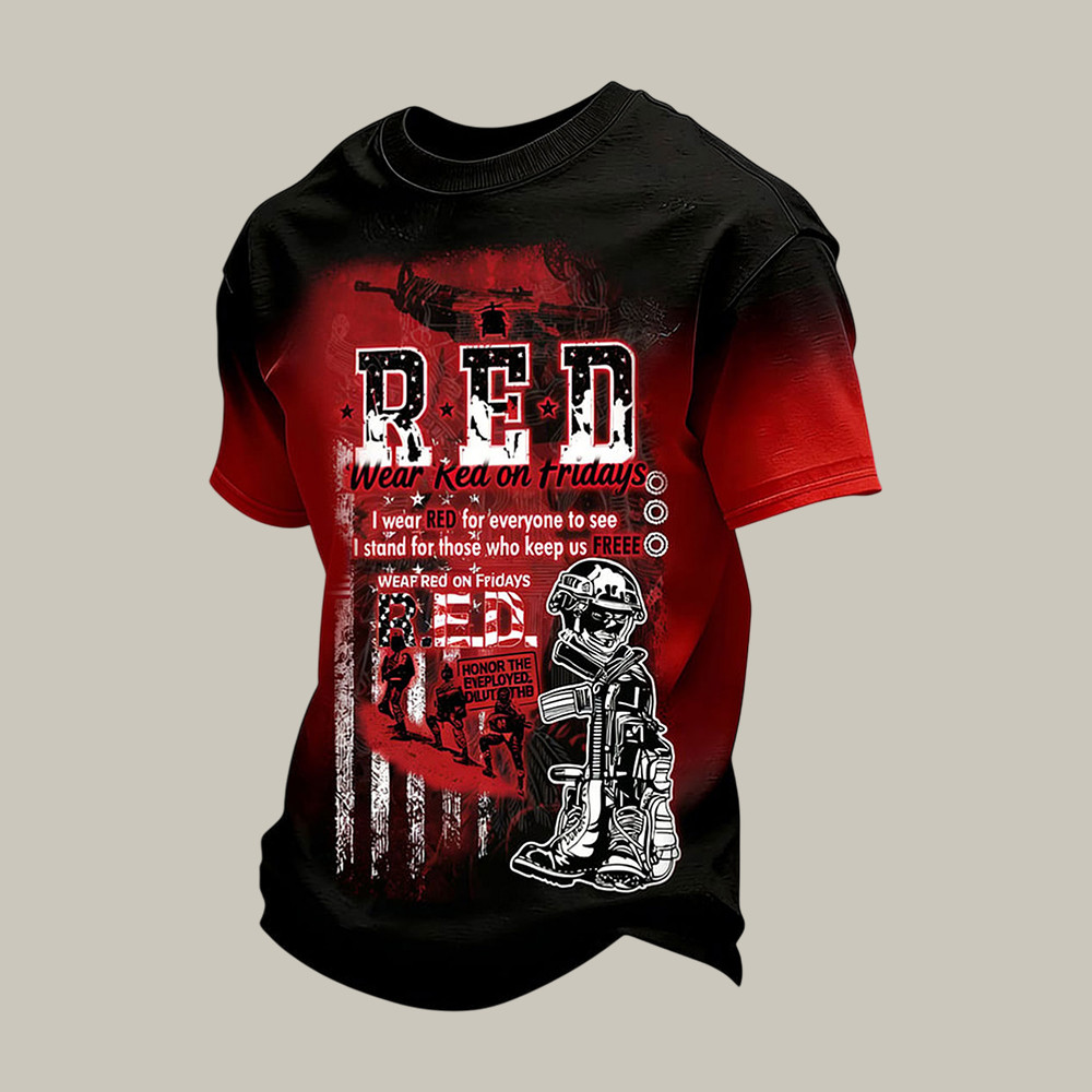 Red Fridays T-Shirt I Wear Red On Fridays Shirt Memorial Gift For Old Veterans