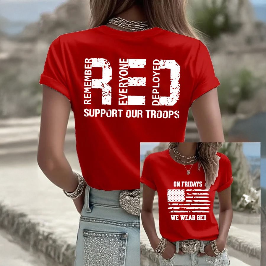 Red Fridays T-Shirt Support Our Troops Shirt Veteran's Day Gift For Her