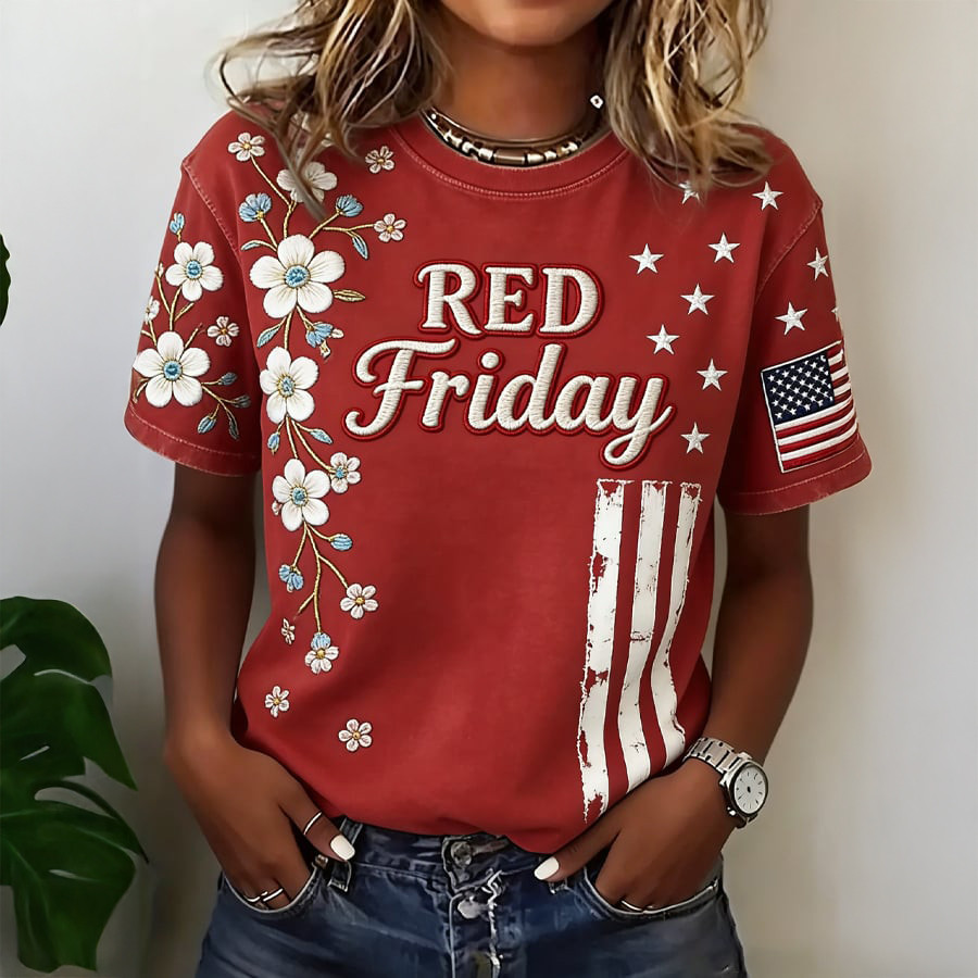 Red Fridays Veteran T-Shirt Veteran's Day Clothes Red Fridays Gift For Girlfriend