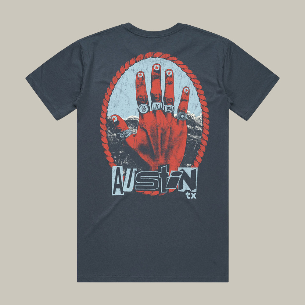 Red Hand Austin Tx Sxsw T-Shirt South By Southwest Shirt Cool Gift For Friends