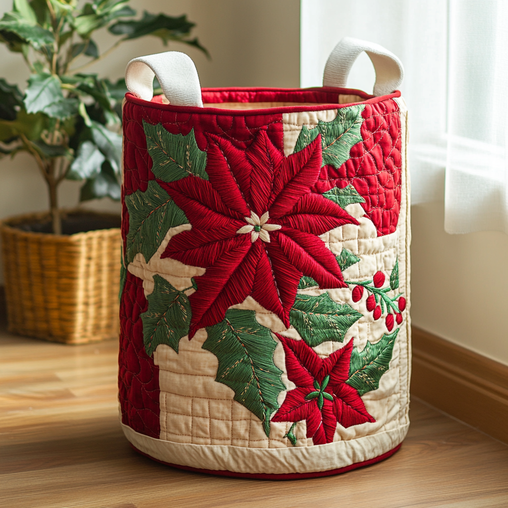 Red Harmony Quilted Laundry Basket Ideal Present For Newlyweds