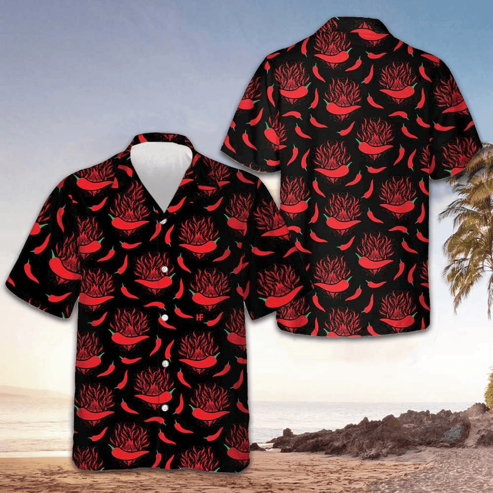 Red Hot Chilli Pepper Hawaiian Shirt Button Up Beach Shirts Men Gifts For Dude Red Hot Chilli Pepper Hawaiian Shirt Button Up Beach Shirts Men Gifts For Dude