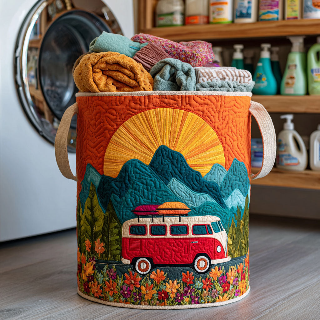 Red Journey Quilted Laundry Basket Best Quilted Laundry Basket Gift for Friends and Family