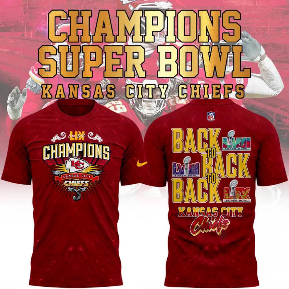 Red Kansas City Chiefs Super Bowl LIX 2025 Champions Shirt Football Lovers Fan Gifts