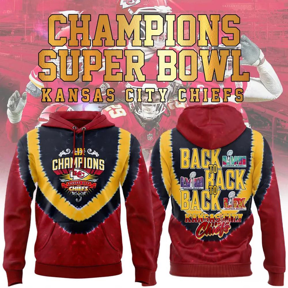 Red Kansas City Chiefs Super Bowl LIX Champions Shield Hoodie Football Fan Gifts