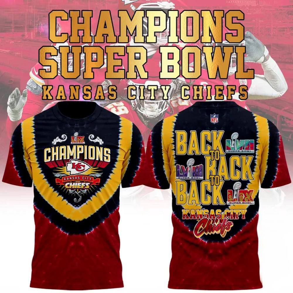 Red Kansas City Chiefs Super Bowl LIX Champions Shield Shirt Football Fan Gifts