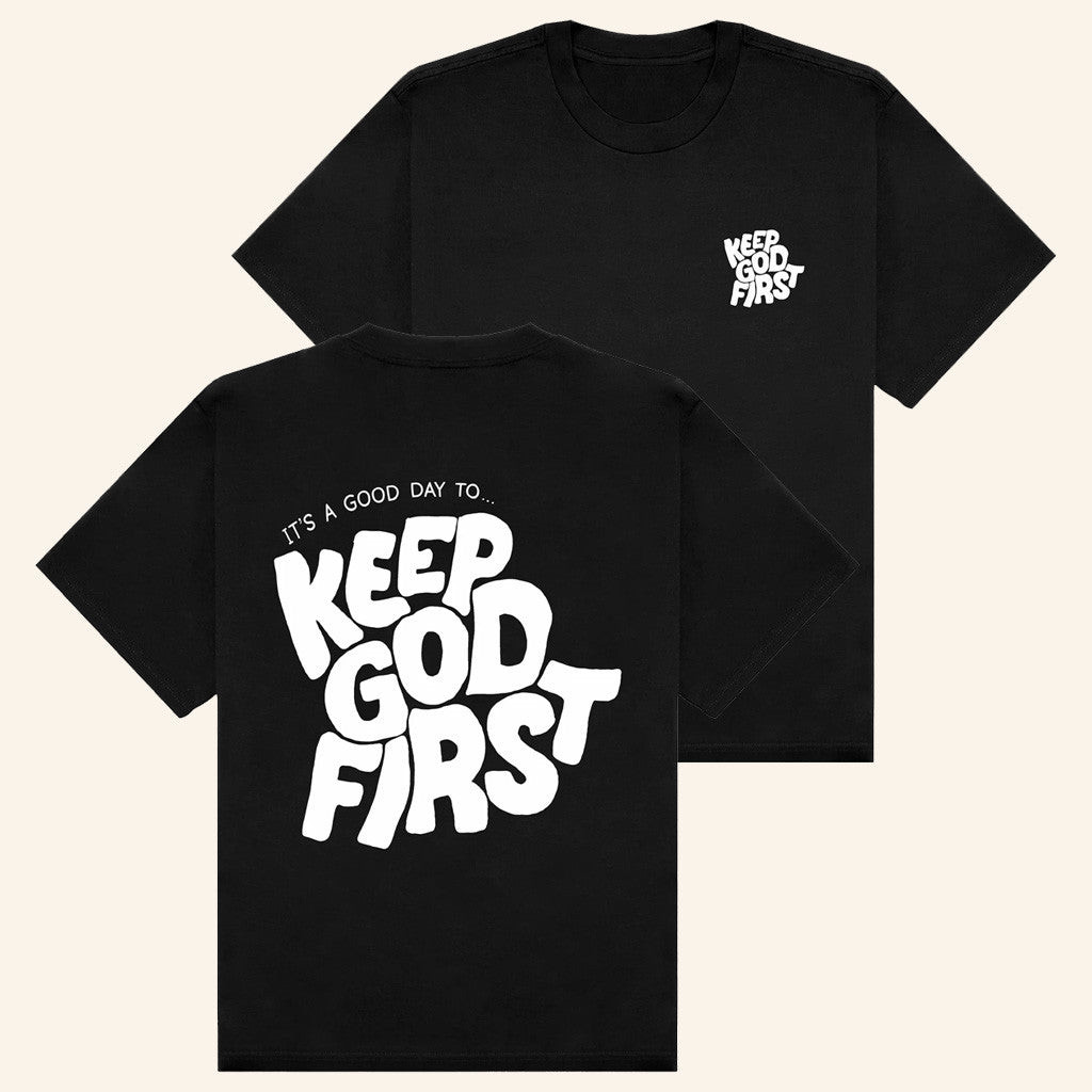 Red Letter Clothing Merch Keep God First Black T-Shirt Gifts For Dad Red Letter Clothing Merch Keep God First Black T-Shirt Gifts For Dad